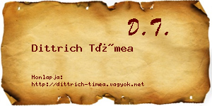 Dittrich Tímea névjegykártya